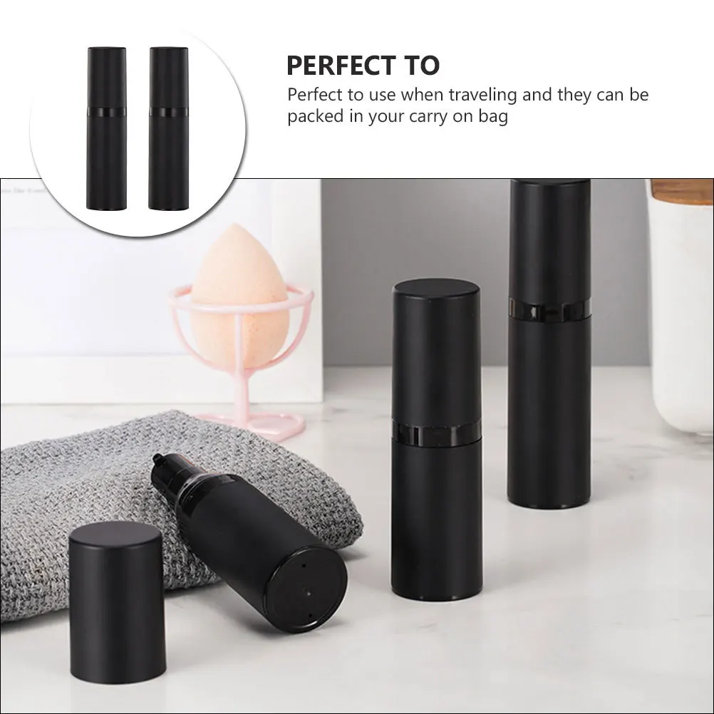 

2Pcs 30Ml Black Vacuum Bottle Reusable Travel Bottle Fine Mist Sprayer for Liquids Makeup Refillable Portable Liquid