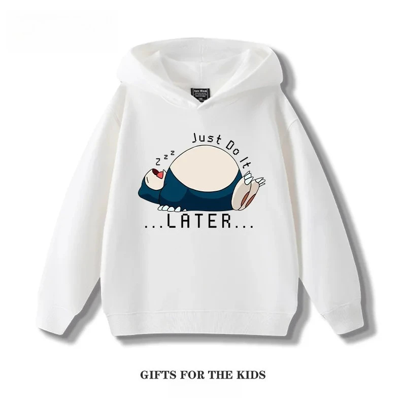 

Children's Cartoon Pokémon Snorlax Printed Pullover Clothes Boys Girls Autumn and Winter Casual Fashion Warm Hooded Sweatshirt