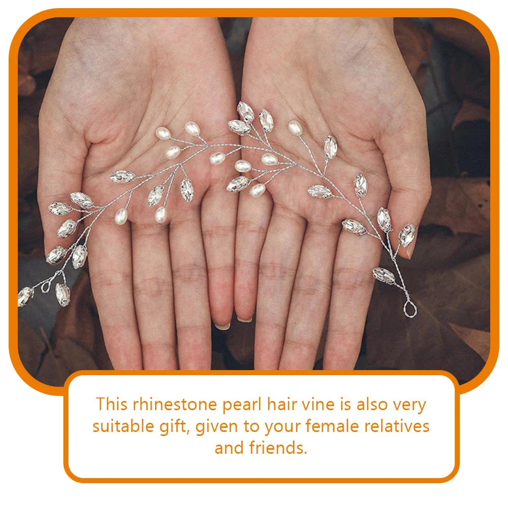 

Rhinestone Hair Pearl Decor Women Bride Wedding Prom Pearl Rhinestone Hair Vine Hairstyles Silver TS1753 Bridal Accessories