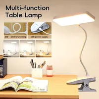 Desk Lamp USB Rechargeable Table Lamp With Clip Bed Reading Book Night Light LED Desk Lamps 3 Modes Dimming Eye Protection DC5V