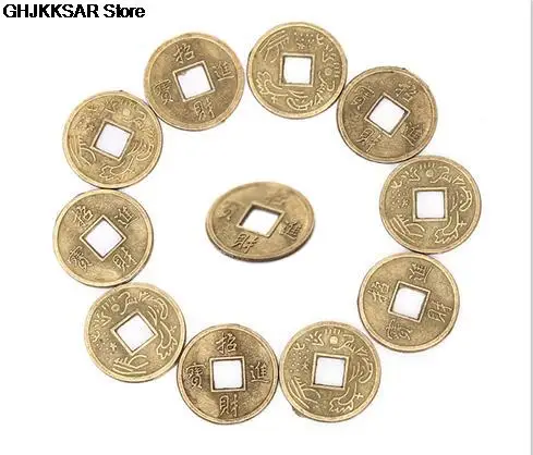 عملة تعليمية من عشرة أباطرة نقود عتيقة ، عملة فنغ شوي محظوظ ، مجموعة عملات صينية ، مجموعة عملات قديمة ،