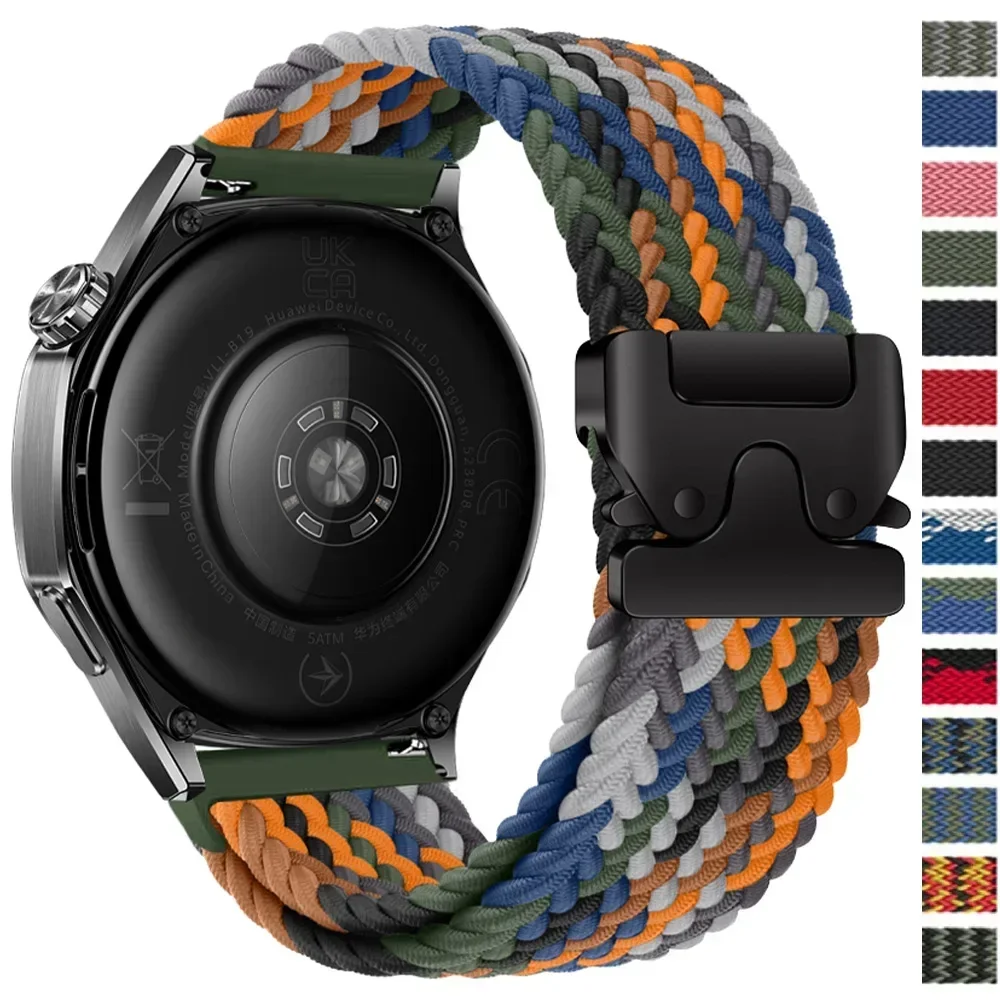 سوار حلقة منفرد مضفر لساعة هواوي GT5/4/3Pro 46 مللي متر 4/3 Pro Huawei Ultimate Band لـ Amazfit Balance GTR 4/3/2 47 مللي متر