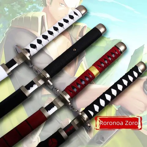 Roronoa Zoro Katana Sword One Piece Wooden One Piece Real Size Japanese Samurai Katana Sword Anime Cosplay Prop Home Decoration