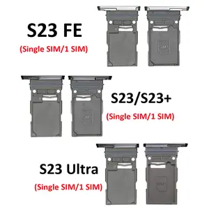 Bilashmart Phone SIM Tray Samsung Galaxy S23 Plus S23+ BackShell Single SIM Slot Card Holder Pocket Samsung S23 Ultra S23 FE Black