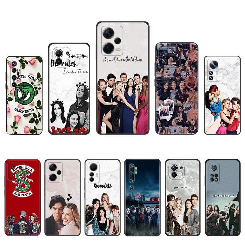 Матовый чехол для телефона Redmi Note13 Pro 5G 4G Note 12 12c 13c Xiaomi 12X 12T 13Lite Riverdale South Side Serpents, черный мягкий чехол
