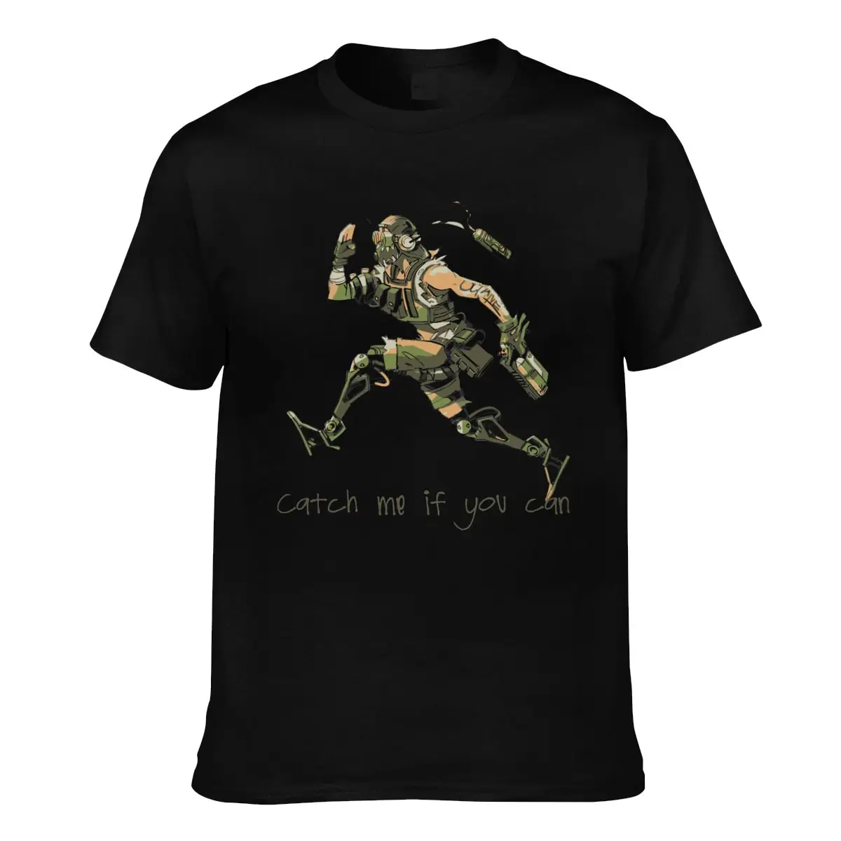 Octane Catch Me Trending T-Shirts Mens Apex Legends Funny Graphic T Shirts Short-Sleeve Original Tshirt Street Style Cotton Tees