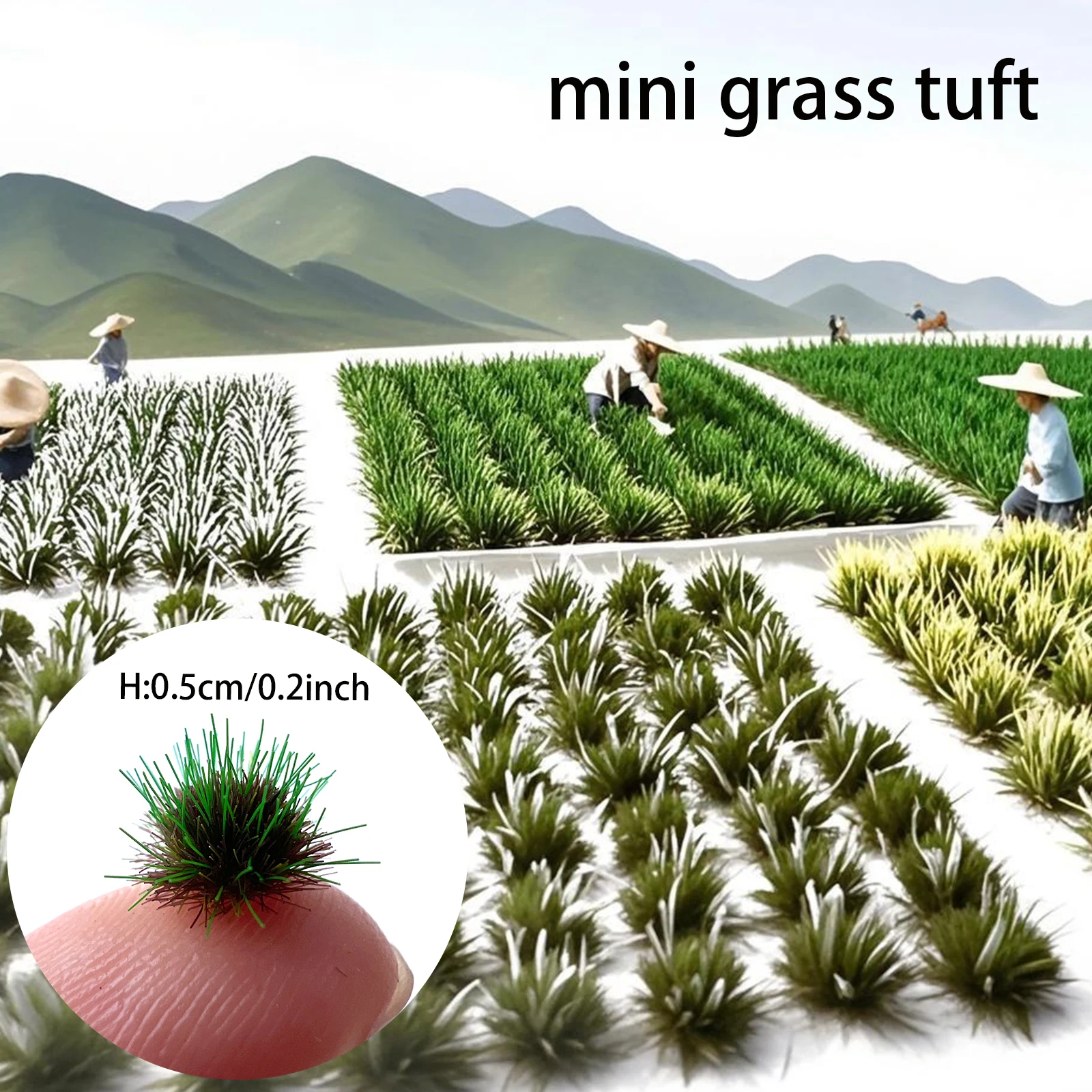 Diy Plant Flower/ Realistic Grass Model Static Grass Dollhouse Plants Miniatures HO N Train Railway Tufts Field 120PCS