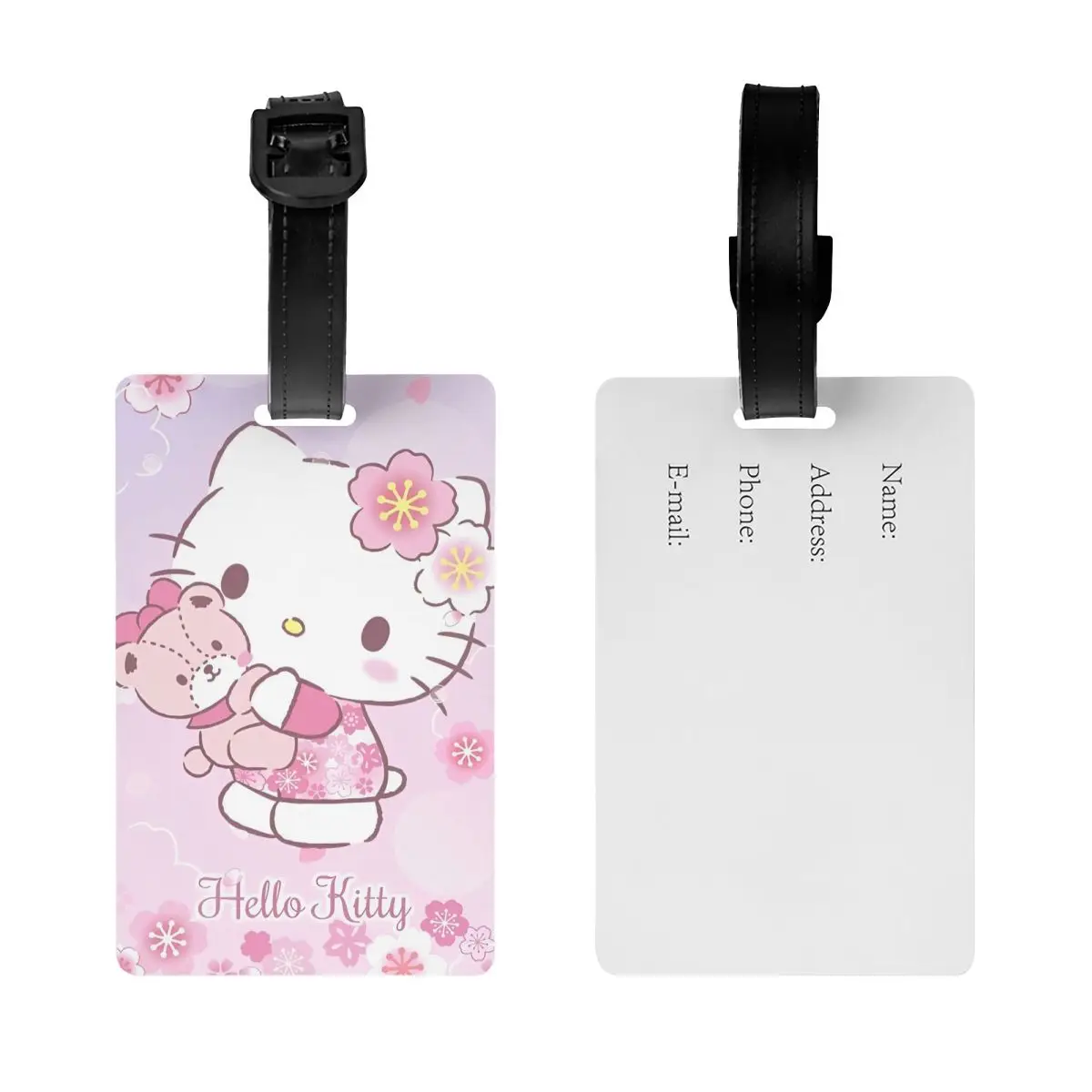 Luggage Tag Cute Pink Hello Kitty Suitcase HelloKitty Portable Label Name ID Address Luggage Bag Case Tags Suitcase Tag Gifts