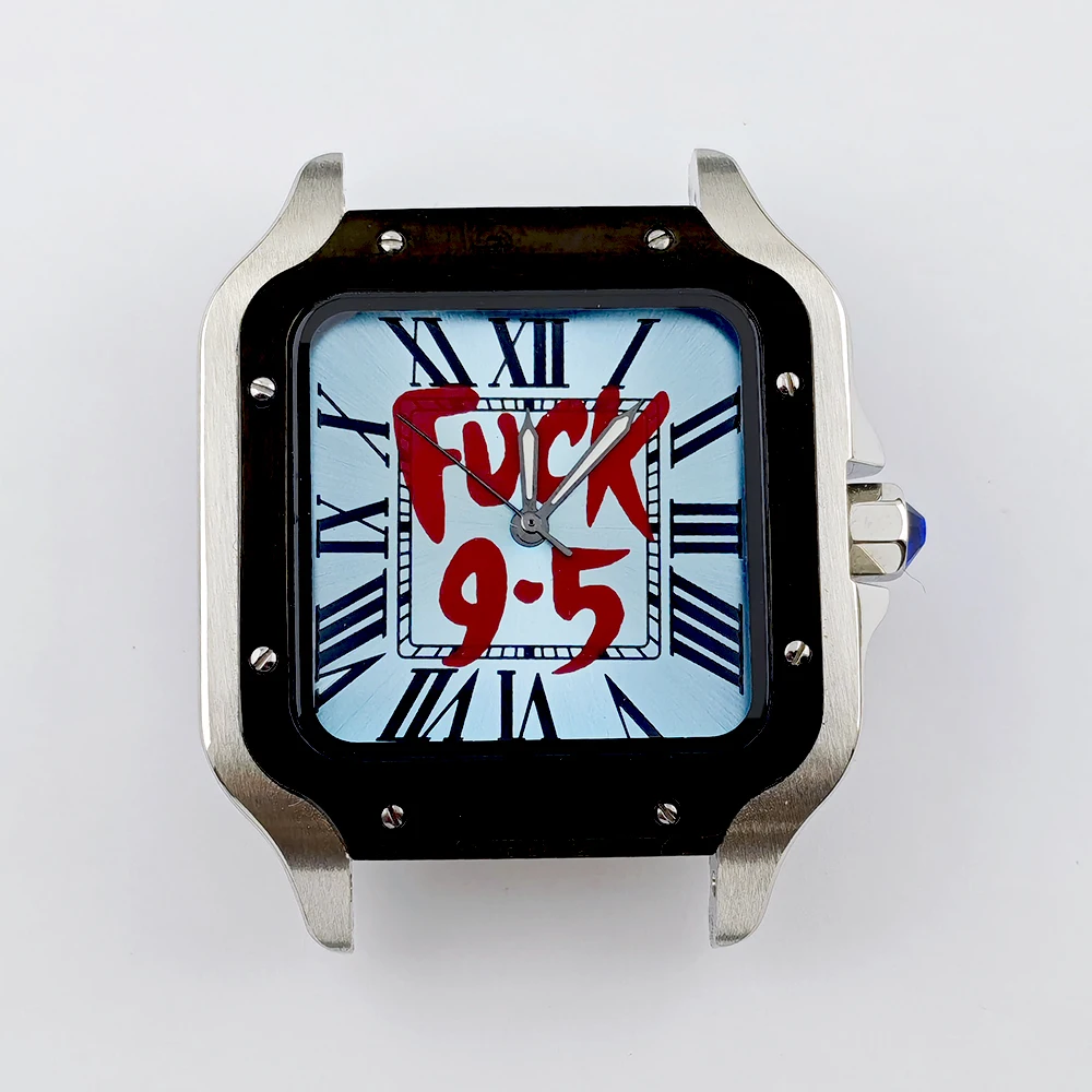 NH35 caso relógio masculino 38mm caixa de aço inoxidável personalizado numeral romano dial NH35 movimento acessórios relógio