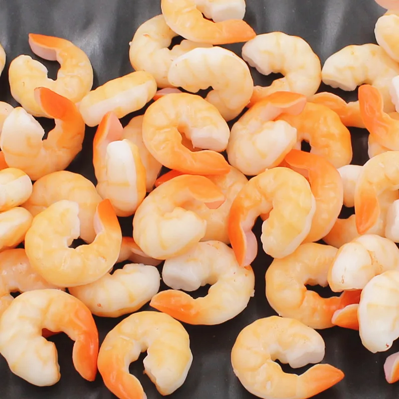 10PCS Fake Shrimp Simulation Food Model High Imitation Shrimp Shooting Prop Photo Props PVC Shrimp Simulation Food Model