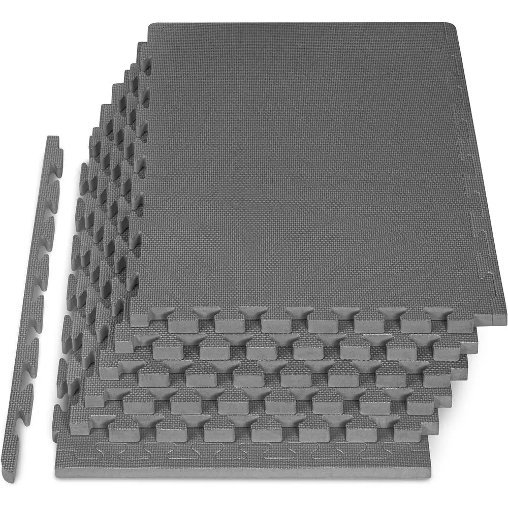 

1-inch Thick EVA Foam Interlocking Tiles for Exercise, Home, and Gym - Grey, 24 Square Feet, 6 Pieces