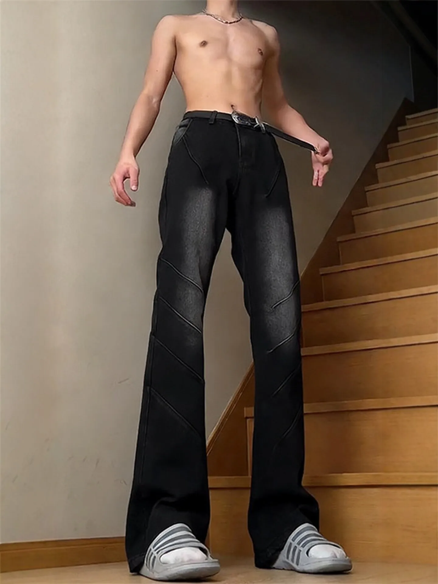 

Мужские джинсы Cleanfit Bla прямого кроя, зауженные, с эффектом удлинения ног, слегка расклешенные, из американского хлопкового денима