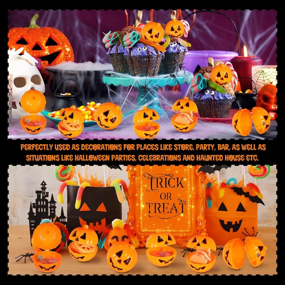 

5-30pcs Halloween Pumpkin Bucket Blind Box Storage Box Party Trick Open Lid Pumpkin Candy Mini Pumpkin Shell toys