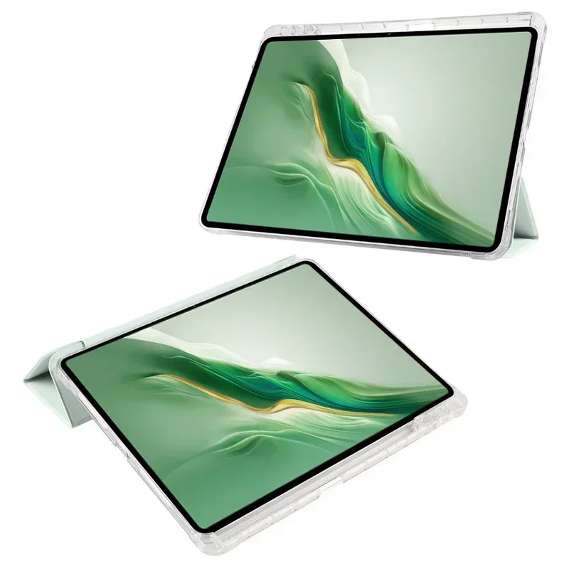 Para honor magic pad 2 caso com suporte de lápis com três dobras pu leaher macio tpu suporte traseiro caso tablet para honor magicpad 2 12.3 capa