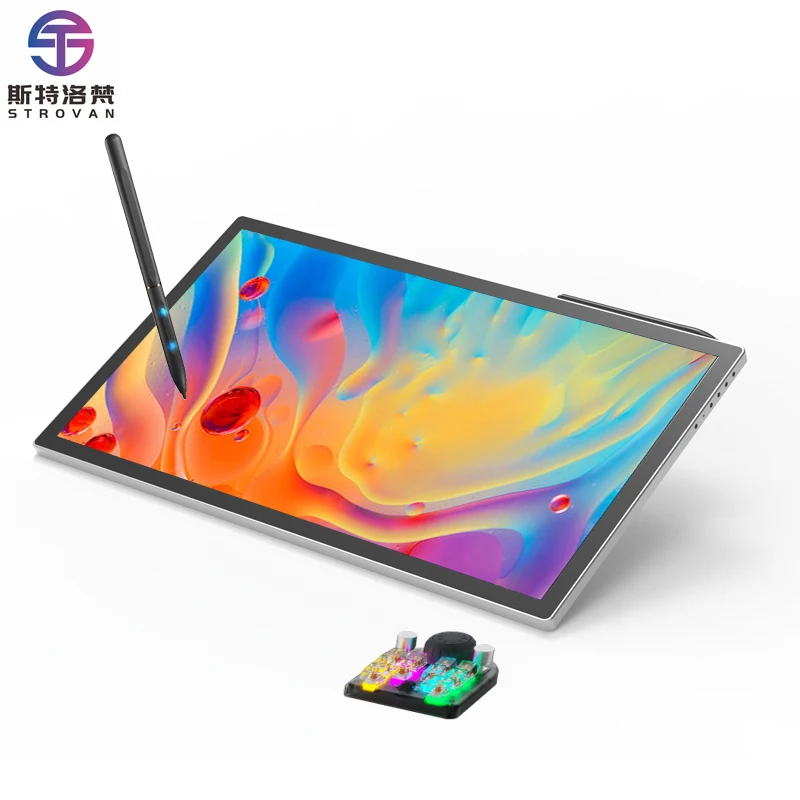 

21.5-Inch IPS Touch Screen Battery-Free Tilt Drawing Graphic Design Pen Display Tablet for Desktop New
