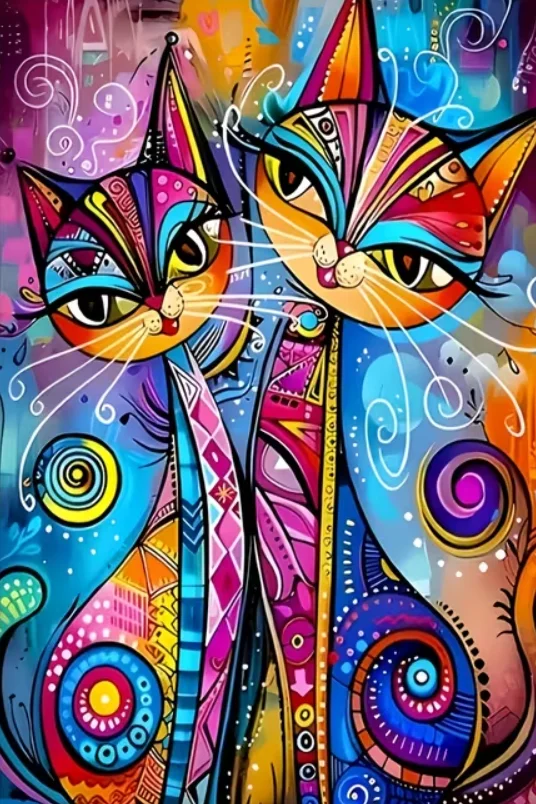 500 Pieces Jigsaw Puzzle Colorful Abstract Cat  Jigsaw Puzzle Educational Toy for Kids Children 's Games Christmas Gift