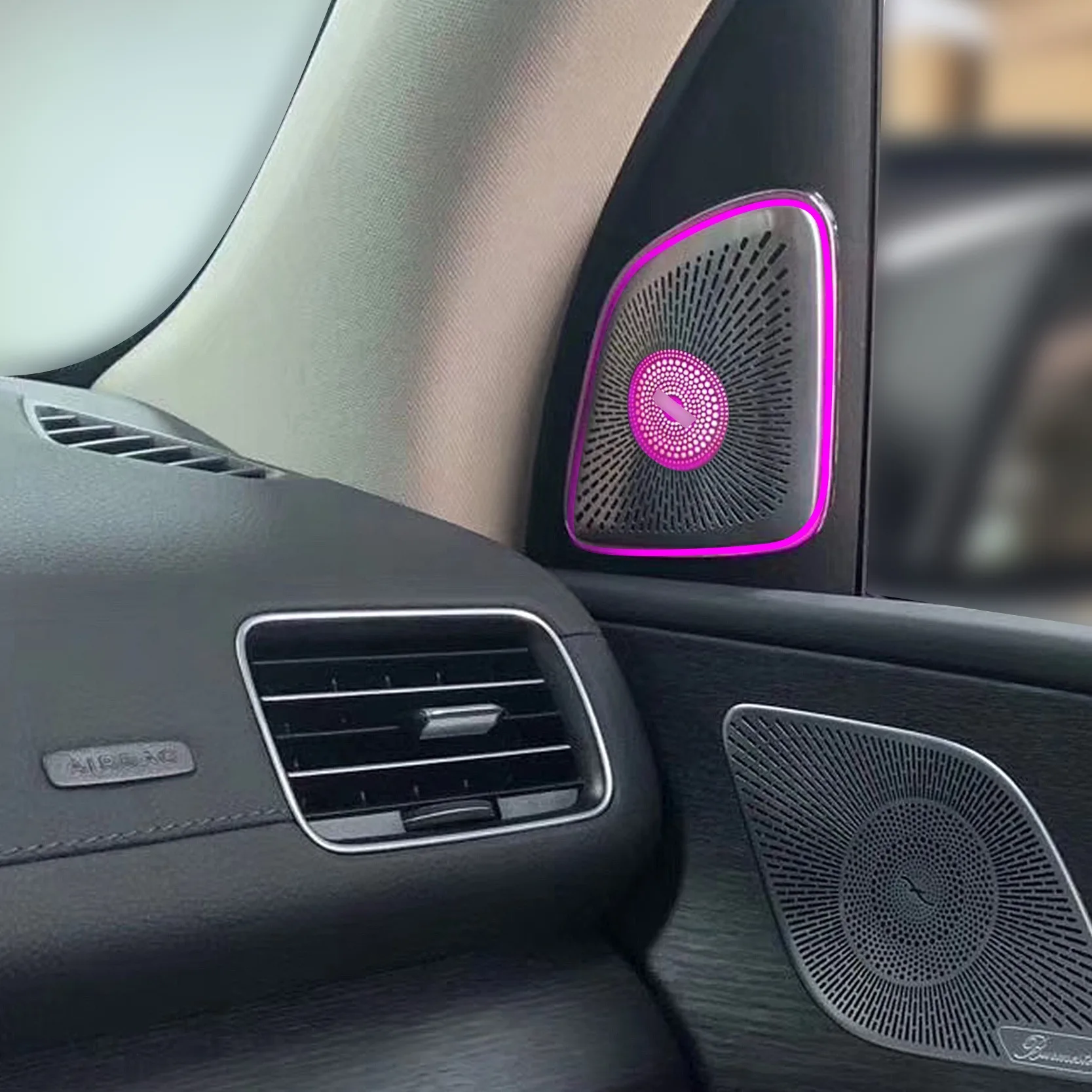 For Mercedes Benz GLE/GLS W167 Series Auto A-pillar Tweeter LED Luminous Cover Lamp Auto  Door Speaker Cover Ambient Light