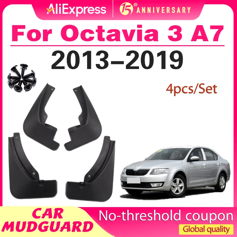 

Set Molded Car Mud Flaps For Skoda Octavia A7 5E 2013-2019 Mudflaps Splash Guards Mud Flap Mudguards Fender Front Rear Styling