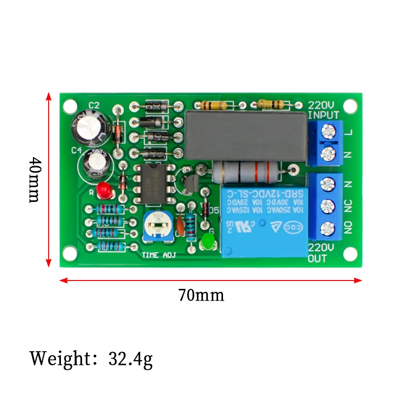 AC 220V Trigger Delay Switch Turn On Off Board Timer Relay Module PLC Adjustable Relays Box Accessories kit Tester Waterproof