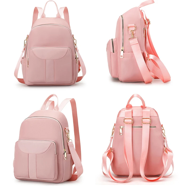 Female Pack Nylon Women Laptop Backpack Fashion Bagpack Shoulder Back Bag Style Solid Color Backpacks For Girls Bookbag