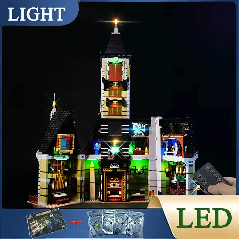 Kit luci a LED fai-da-te RC per Set di blocchi di costruzione di case stregate LEGO 10273 (solo luce a LED, senza modello di blocchi)