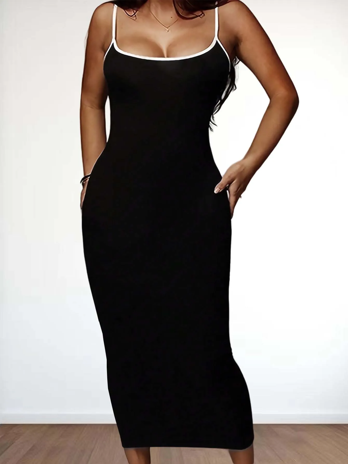 New style fashionable casual trendy solid-color large-size women's dress for casual wear