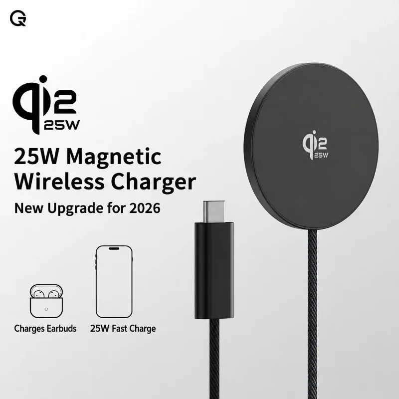 Qi2.2 Wireless Chargers 25W Magnetic Induction Fast Charging For Magsafe IPhone17 16 15 ProMax‌ 5W Airpods Series Xiaomi Samsung