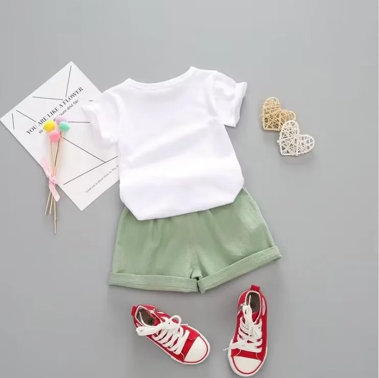 SUMMER NEW BABY WATERMELON SHORT SLEEVE TWO-PIECE 1-4 YEARS OLD LEISURE PRINTING DECORATION.