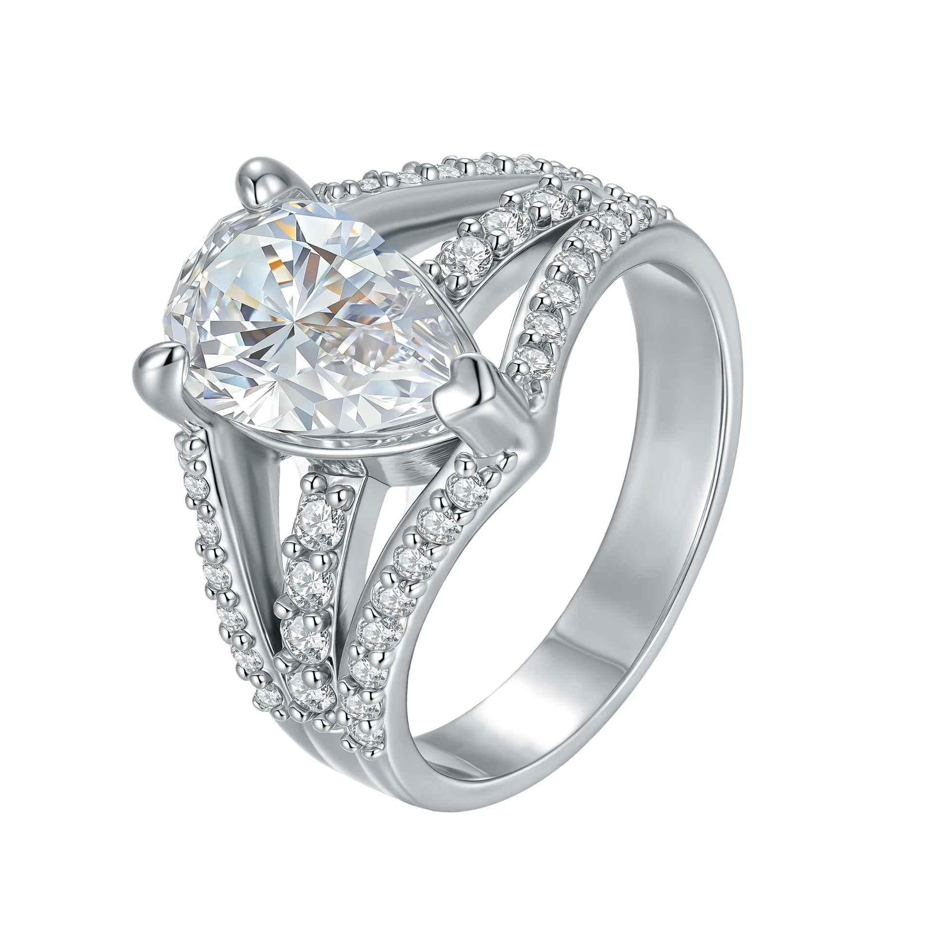 SY Brand Jewelry 925 Sterling Silver Ring Band for Women D Color VVS Moissanite Diamond Rings GRA Certificate Fine Jewelry