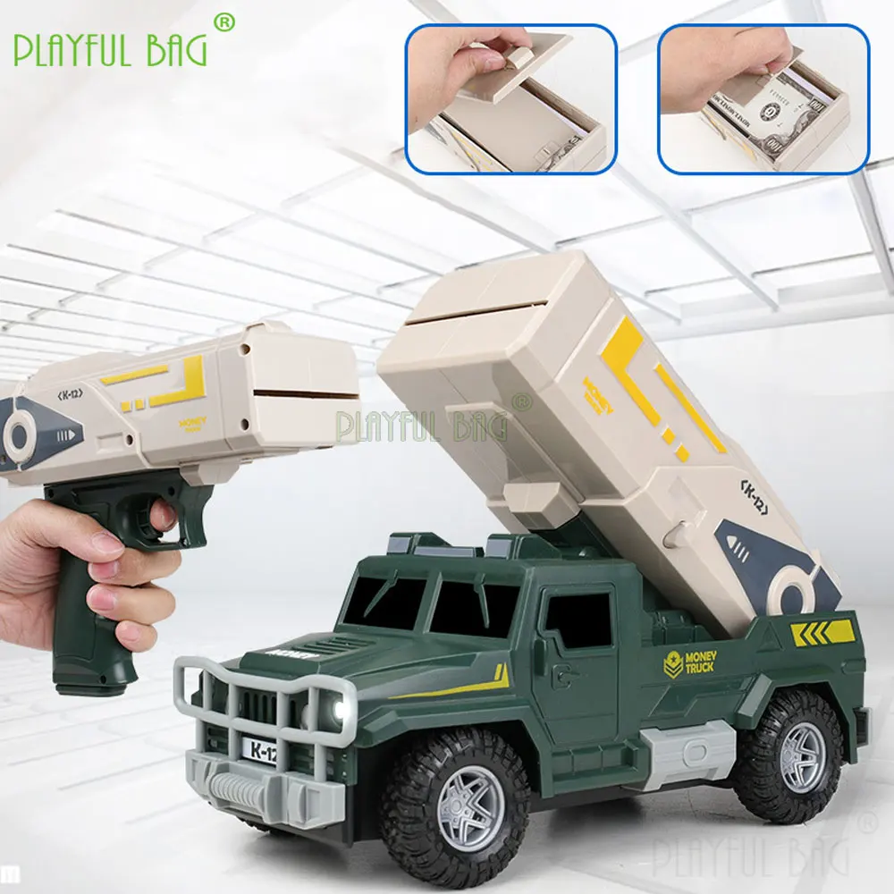 أطفال 2 في 1 بندقية المال RC سيارة مقلد بندقية النقود ومكافحة الهواء مركبة مدرعة لعبة LED الإضاءة التحكم عن بعد هدية الكريسماس VG248