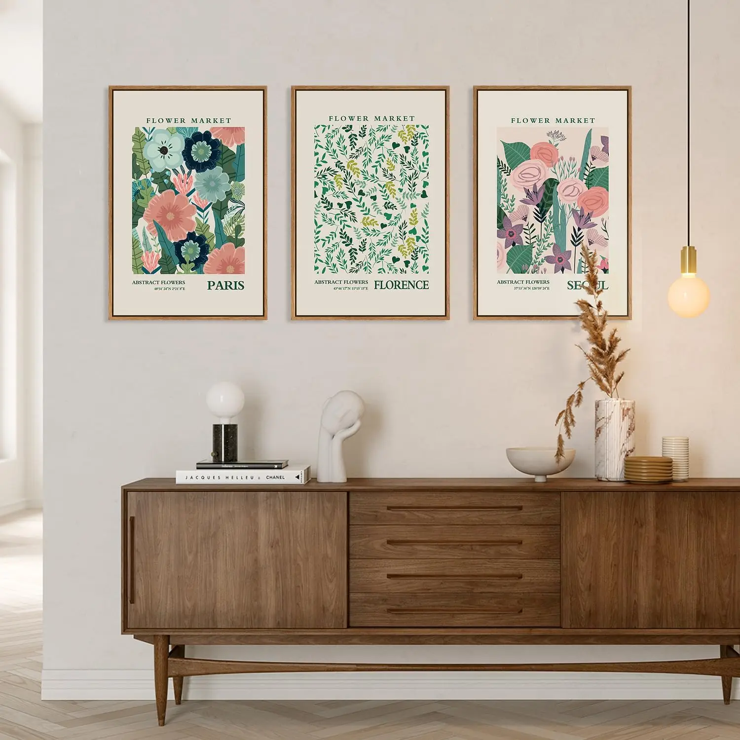 

3pcs/Set Colorful Plant Floral Canvas Poster Pictures Modern Bohemian Wall Art Prints Living Room Bedroom Office Home Decoration