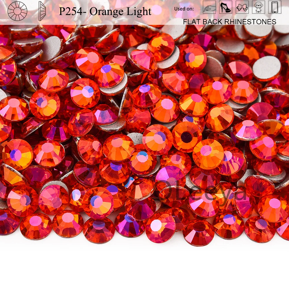 Oleeya P249-P296 kalte Fixierung Kristall Flatback Silber zurück nicht Hotfix Strass für Taschen Schuhe Kleidungs stück Telefon DIY Nail Art – Detail 6