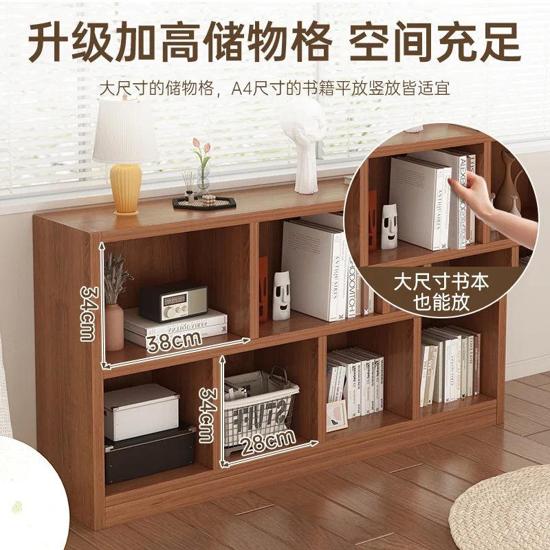 Solid wood bookcase Student household small cabinet Locker Living room low cabinet Combination cabinet Bookshelf Floor shelf