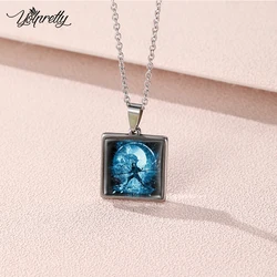 2023 avatar the last airbender Art Paintings Square Stainless Steel Necklace Glass Cabochon Pendants Necklace Jewelry