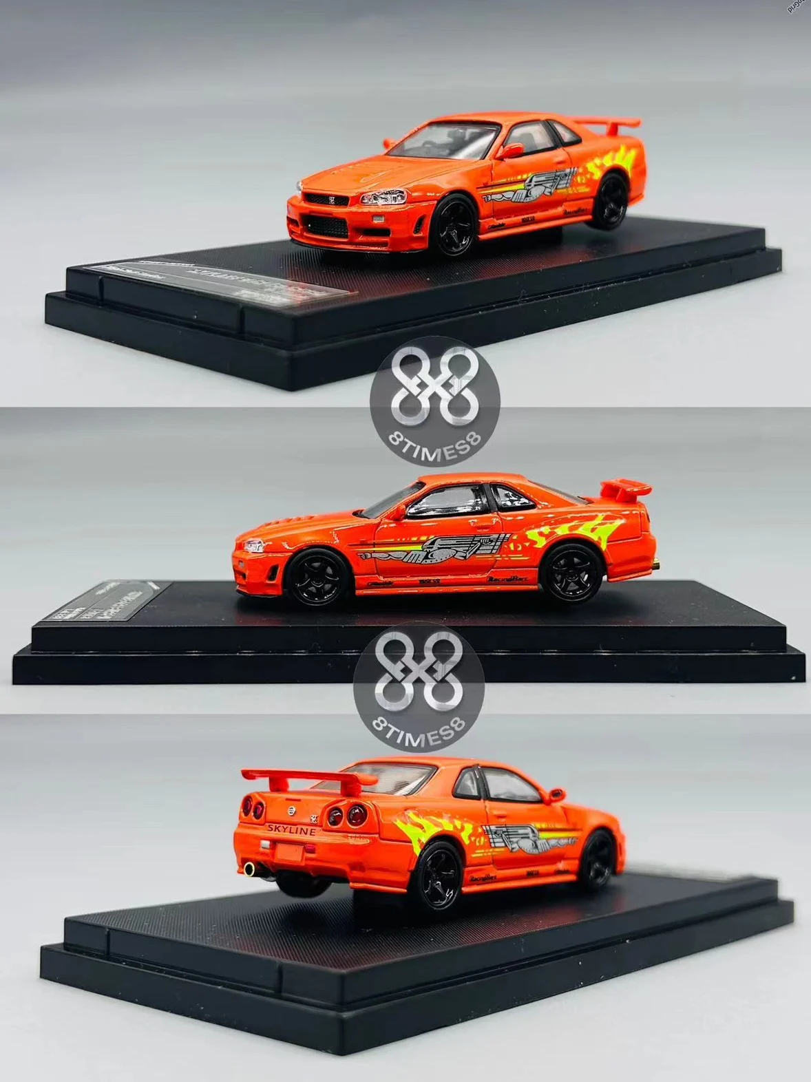 نموذج سيارة معدني مع التخصيص ، SW GTI ، تخصيص WWD ، 1:64 GTR R34 ، الحاجة إلى السرعة 7