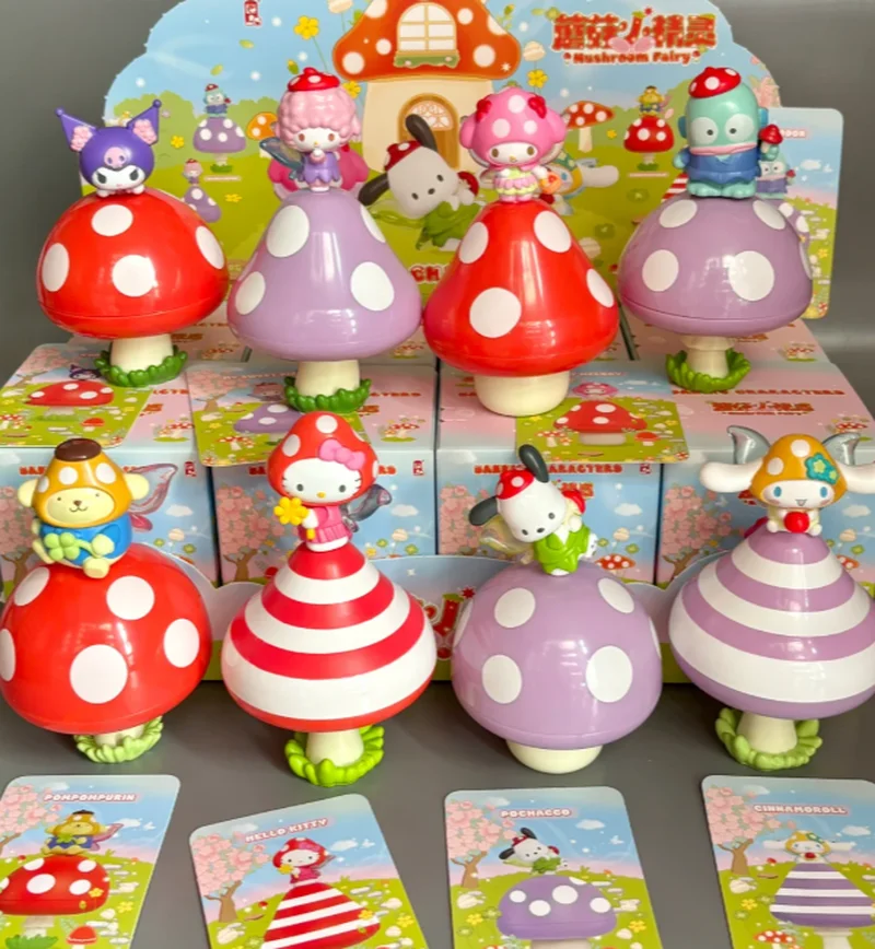 

Sanrio Family Mushroom Sprite Blind Box Kawaii Hello Kitty Figurine Trendy Collectible Toy Enchanting Mystery Packaging