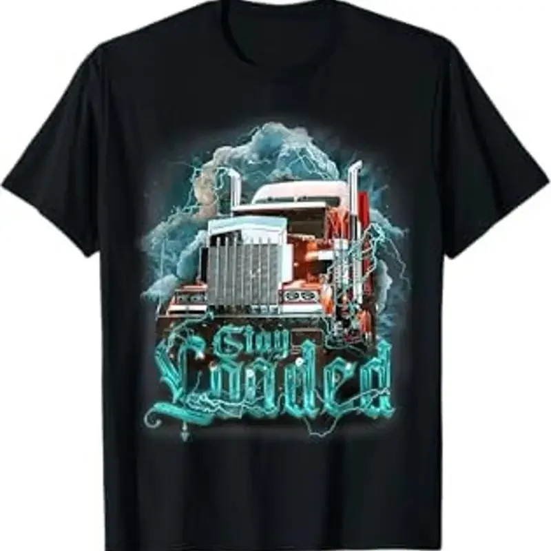 Truck Driver Design For Men Dad Big Rig Semi Trailer Truckin T Shirt