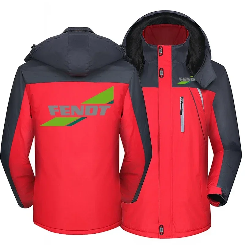 NEW Wintertime Men fendt logo Windbreak cotton Thick Warm Windproof Coats Male Hooded Anorak Jackets