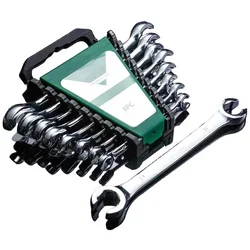 6-27mm Oil Pipe Flare Nut Wrench Set Of Keys Multitools Full Polish High Torque Hand Tool Open-end Brake Spanner For Car Repair