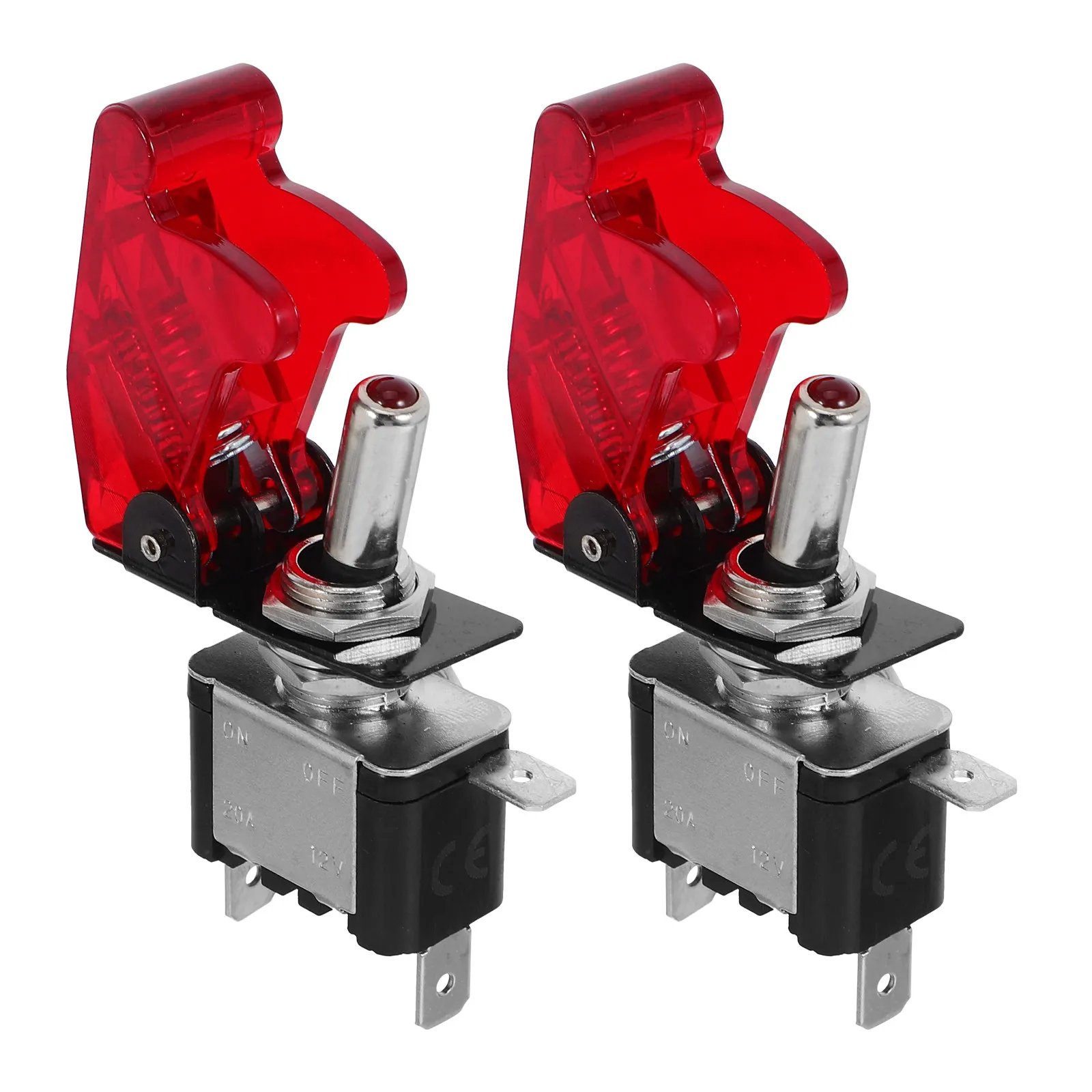 2Pcs Temperature Resistant Rocker Switch 20A 12-24V Waterproof Heavy Duty 3-Pin 2-Position for Automotive Boat Truck Control
