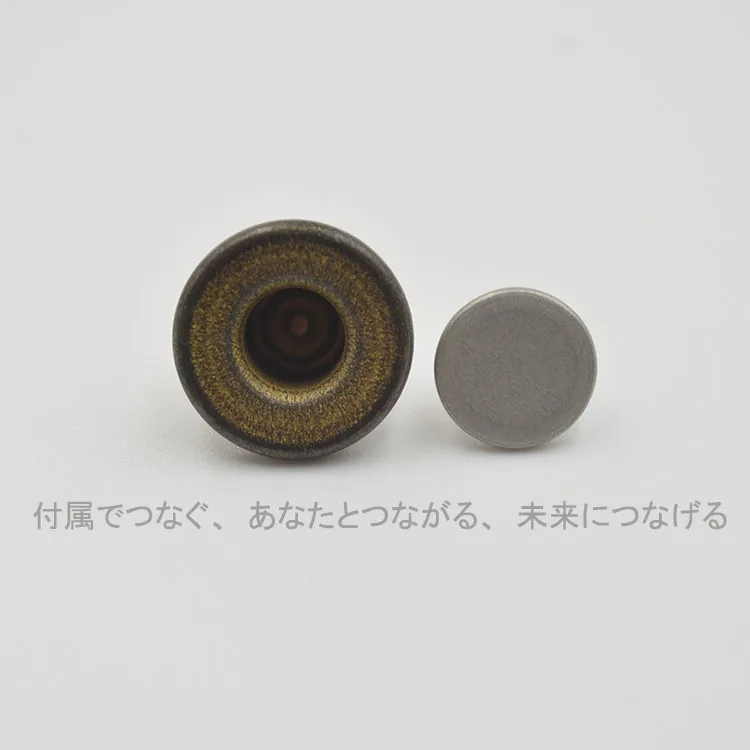 YKK Double Needle H-shaped Button 1P Integrated Vintage Button Made of Old Gold Cowboy Button Imported From Japan