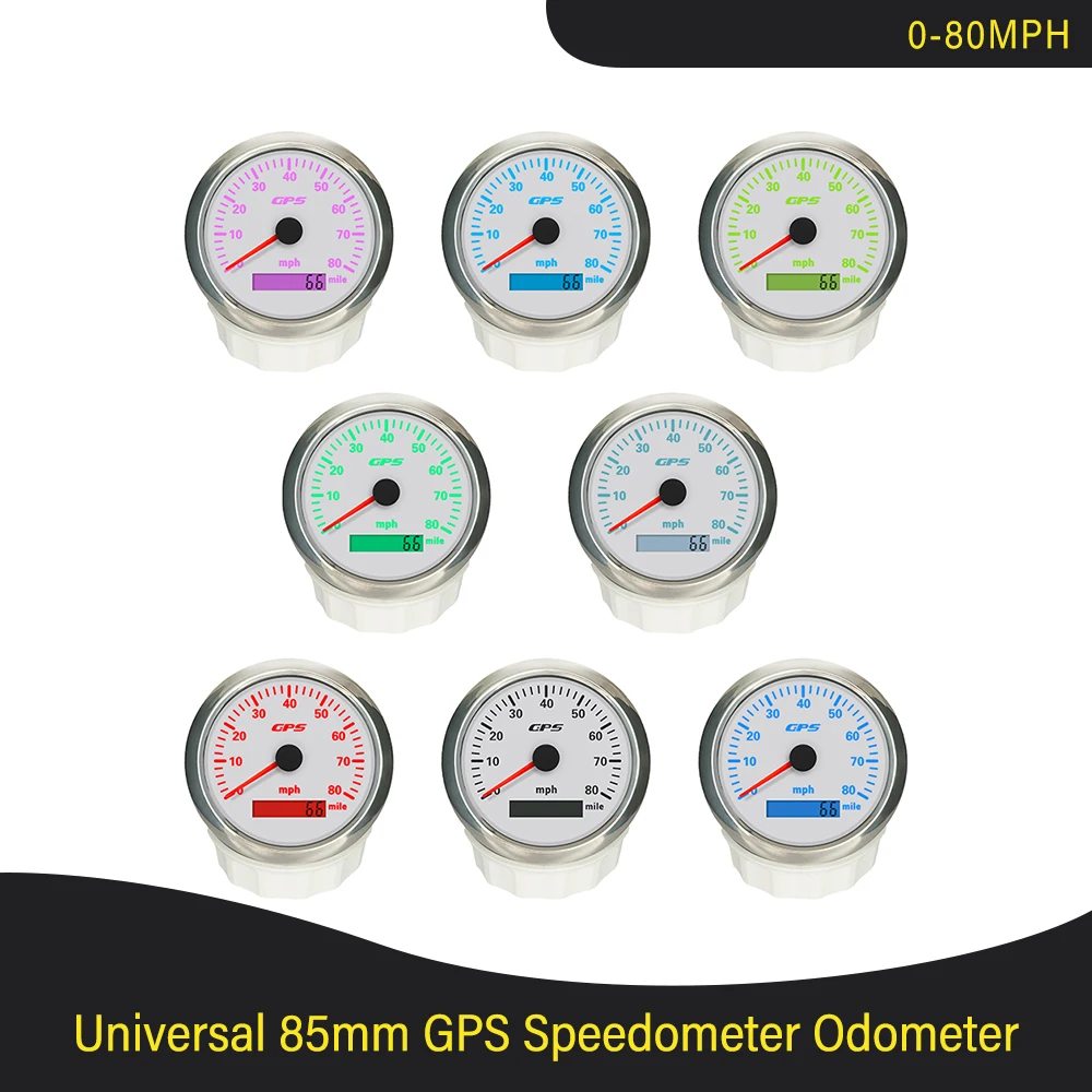 

Универсальный GPS-спидометр 85 мм для грузовика, 0-30 км/ч, 60 км/ч, 0-120 км/ч, 0-200 км/ч, с GPS-антенной, 7 цветов, подсветка для лодки, мотоцикла