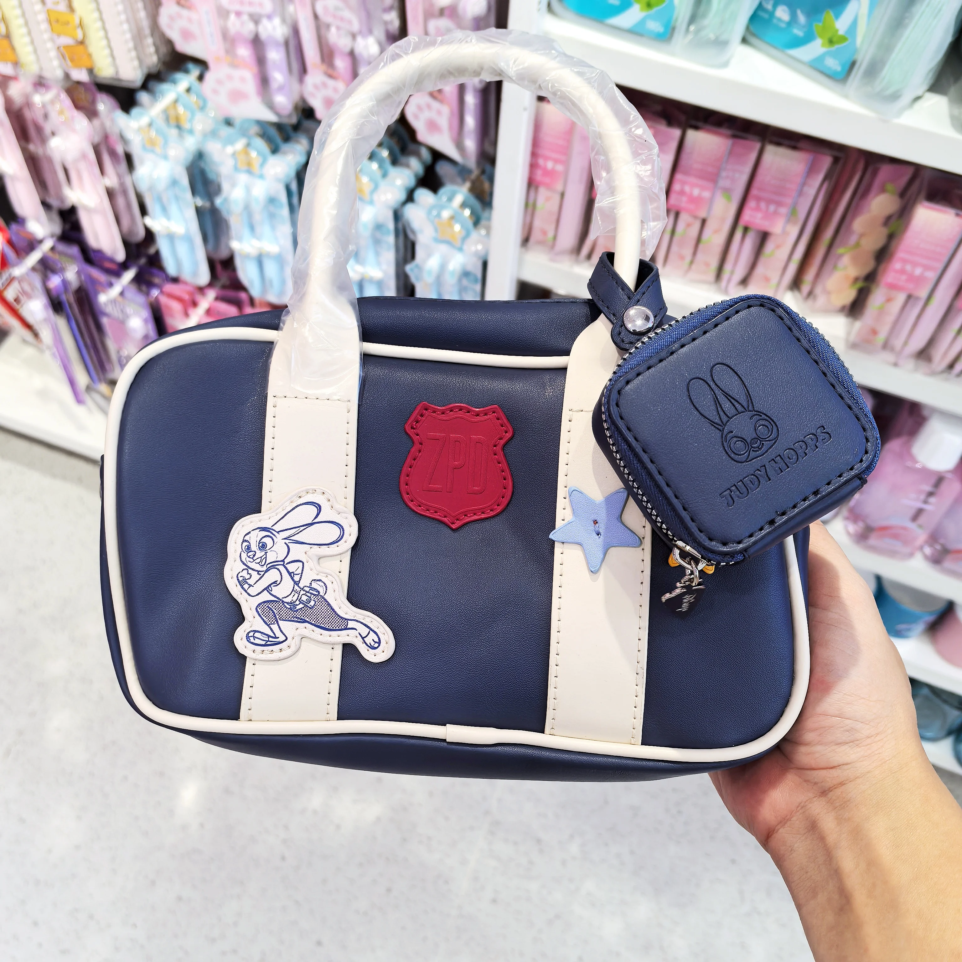 

Disney Zootopia Judy Hopps Officer Boston Bag Cartoon Printed PU Leather Handbag for Women Girls
