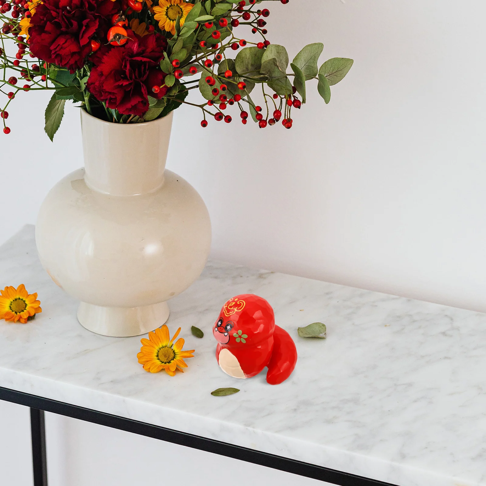 

Cute Year of The Snake Resin Statue 2025 Lucky Chinese New Year Desk Decor Office Shelf Ornament Zodiac Mascot Sculpture