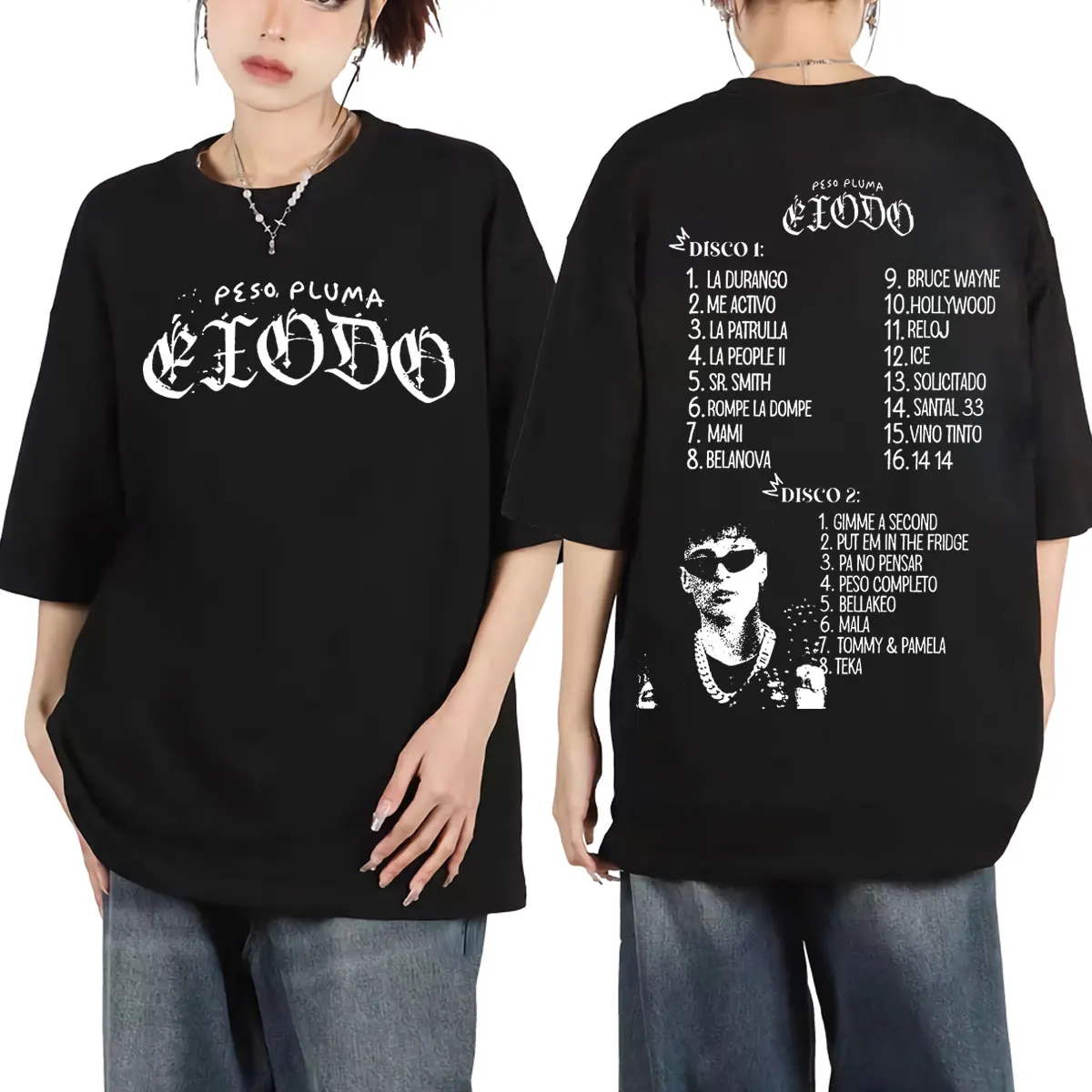 

Футболка Peso Pluma 2024, мужские и женские футболки в стиле Харадзюку в стиле хип-хоп с короткими рукавами, модные винтажные футболки большого размера