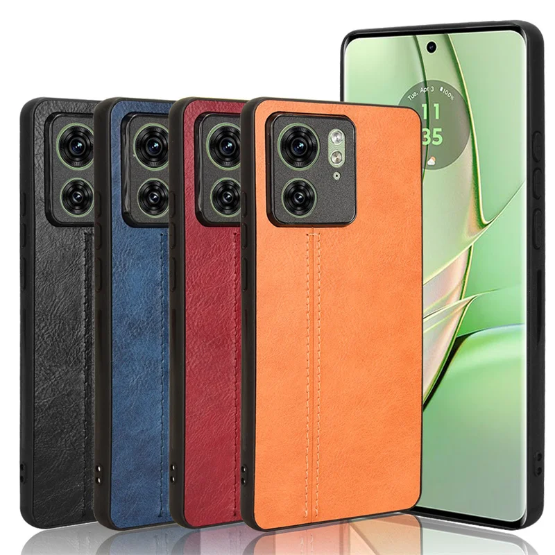 For Motorola Edge 40 Case Suture Soft Edge PU Leather Hard Phone Cover For Motorola Moto Edge 40 Edge40 Case