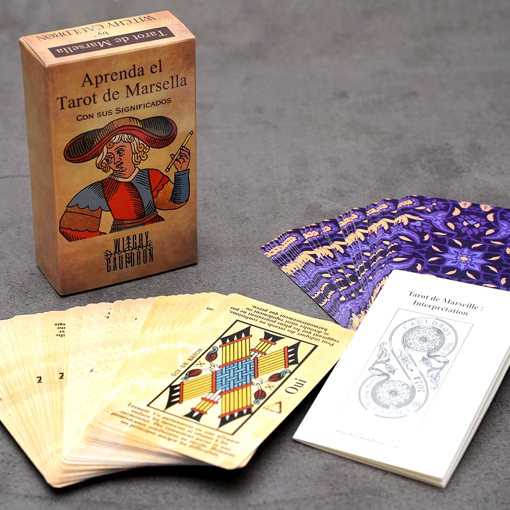 

Marseille Tarot for beginners illustrated Tarot cards with French tarot game with instruction manual