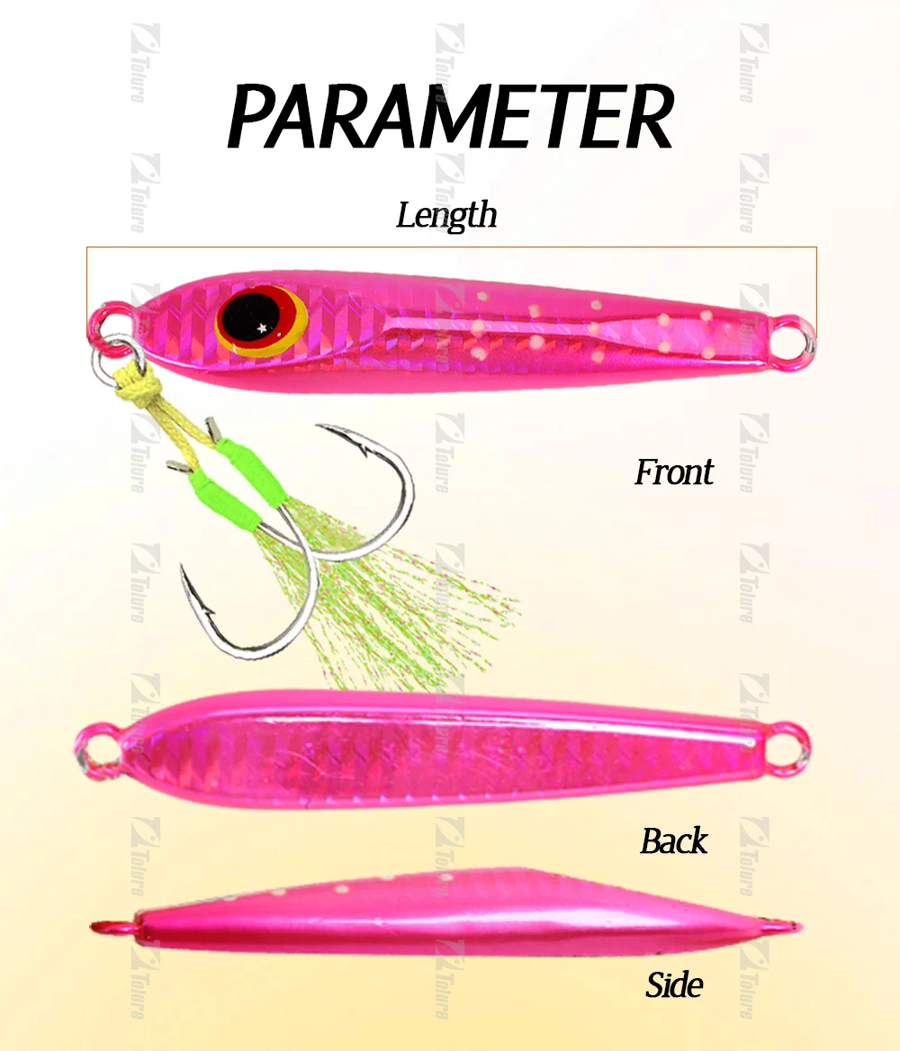 TOLU 2024 Neue 40g 60g 80g 100g Flache Langsam Sinkende Hartmetall Jigs Japan Laser Haut thunfisch Angeln Jig Köder Salzwasser Mit Haken – Detail 2