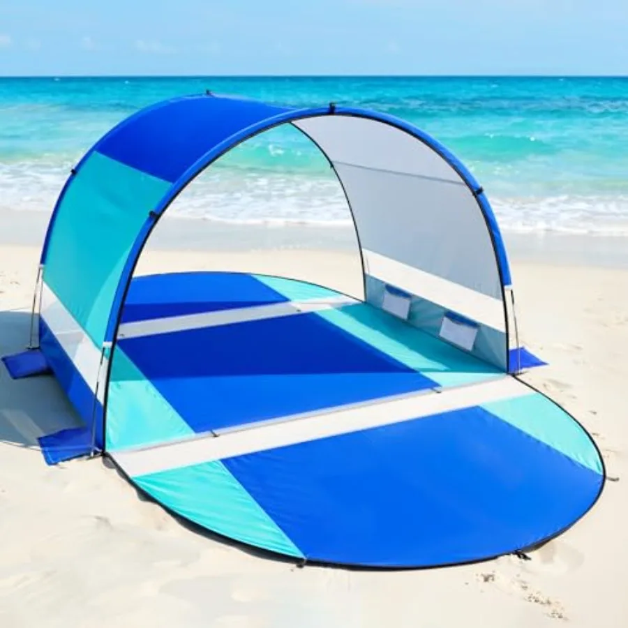 

Пляжная палатка-тент с защитой от УФ-излучения UPF50+ для 2-3 человек, с двумя входами, портативный навес с сумкой для хранения, легкий, из полиэстера