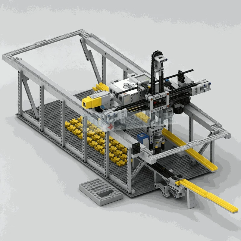1204PCS 4D Gantry Ball Sorter Technical Building Blocks Automated Conveyor Machine Model DIY Assembly Collection Display Toy Set